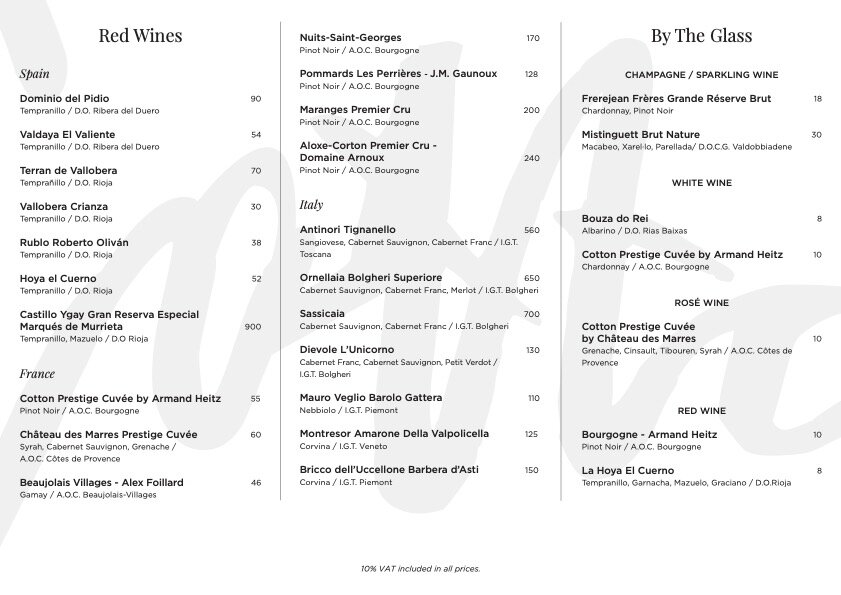 cotton beach ibiza menu