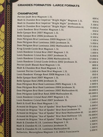 lio ibiza bottle menu